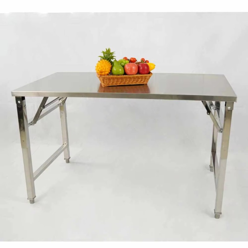 Outdoor Furniture Easy To Clean - Stainless Steel Folding Dining Table Portable