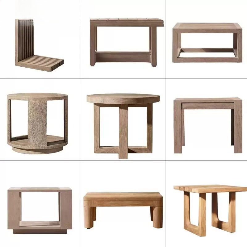 Outdoor Furniture Teak - Solid wood outdoor coffee table side