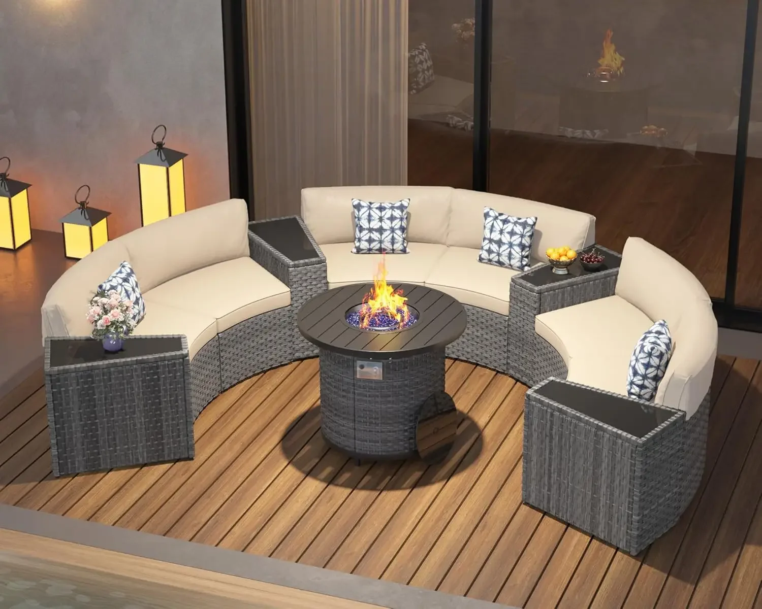 Outdoor Furniture Fire Table - l Patio Furniture Set with 32