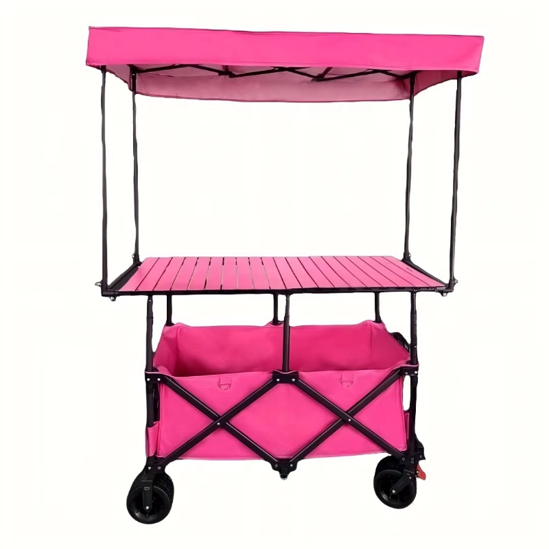 Folding Picnic Table - Stall Folding Steel Table Trolley Cart