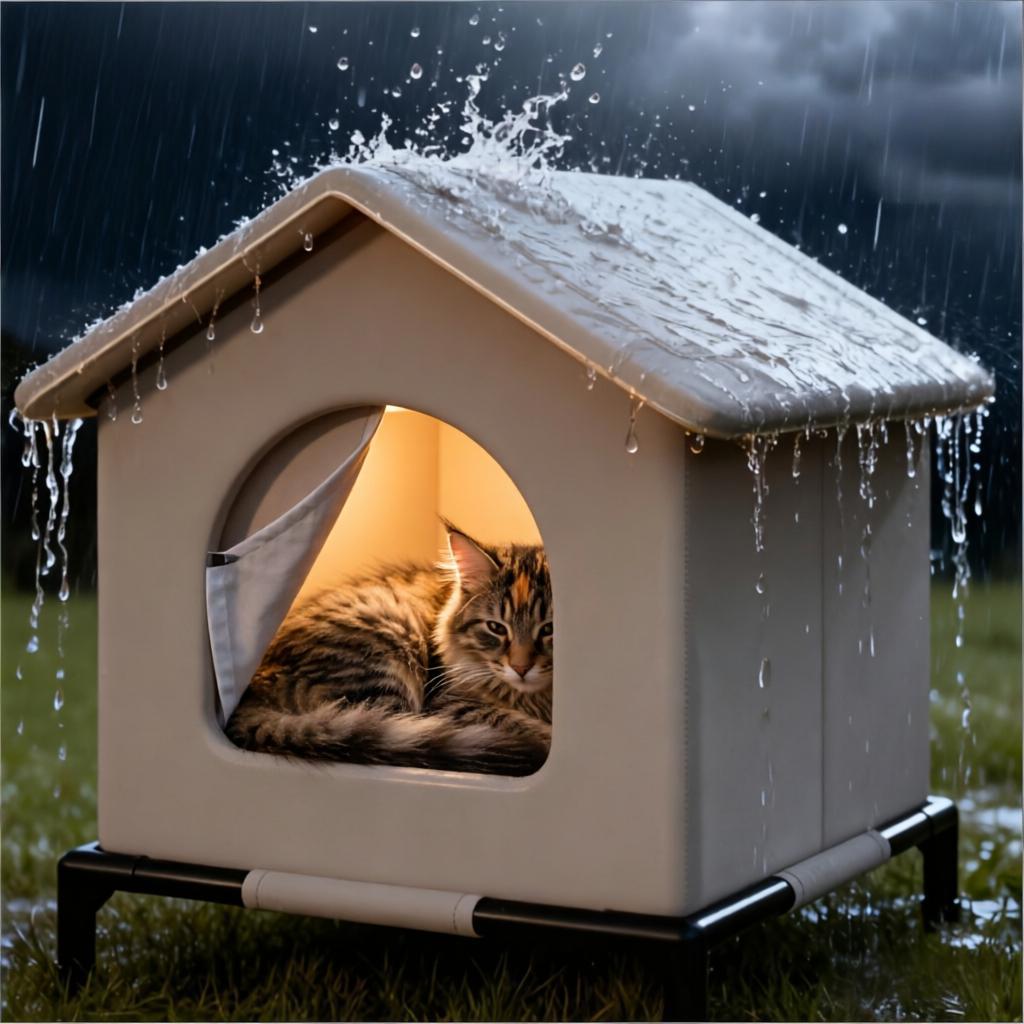 Outdoor Rug Waterproof - Stray Cat Houses with Mat Waterproof
