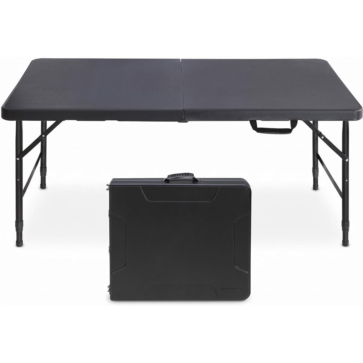 Folding Picnic Table - Folding Table 4ft Height Adjustable Heavy-Duty