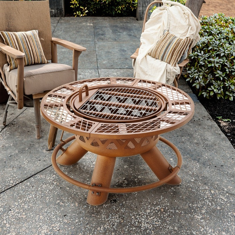 Outdoor Furniture Fire Table - 2026 Modern Outdoor Steel Charcoal Dual-Use