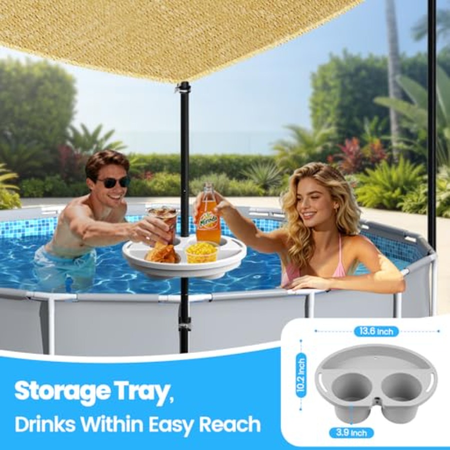 Sun Sail Shade - Outdoor Sun Shade Canopy with Poles