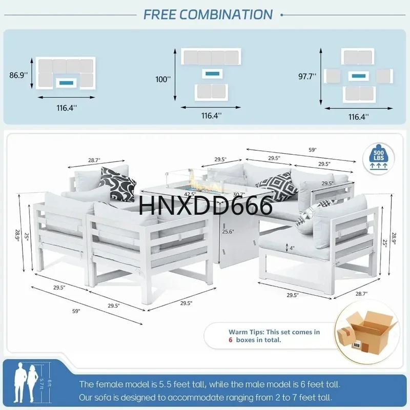 7-Piece Aluminum Outdoor Patio - đánh giá và giá Outdoor Furniture Fire Table