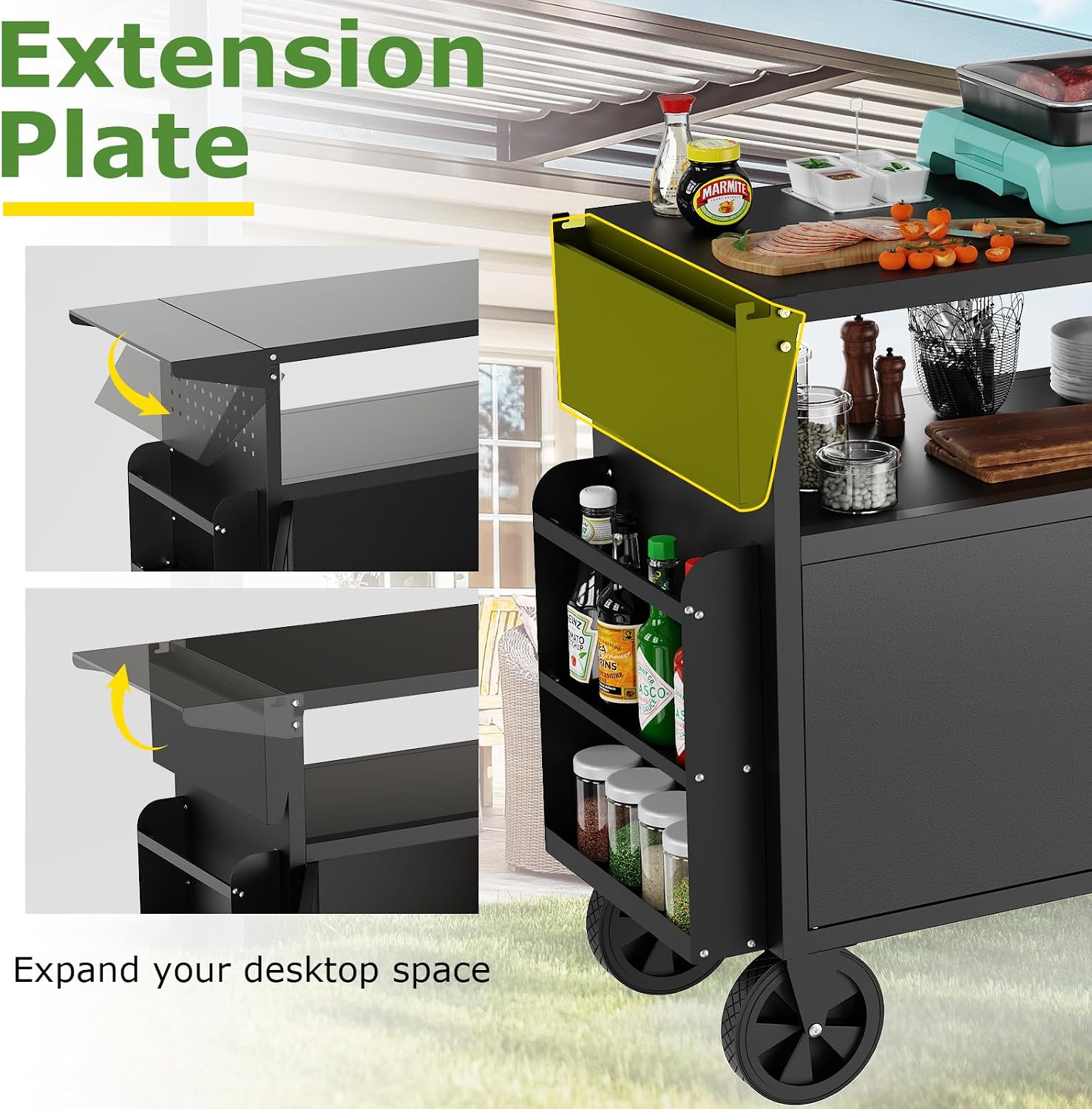 Outdoor Grill Cart Table With  - đánh giá và giá Folding Picnic Table