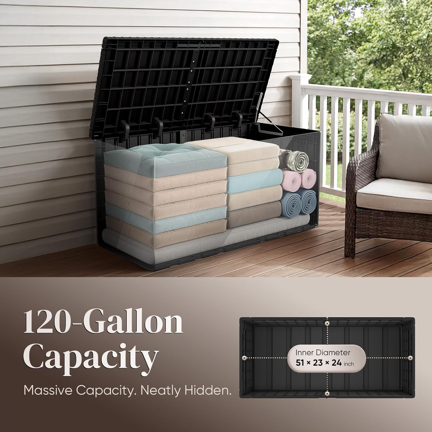 120 Gallon Resin Deck Box, Wea - đánh giá và giá Outdoor Furniture Resin
