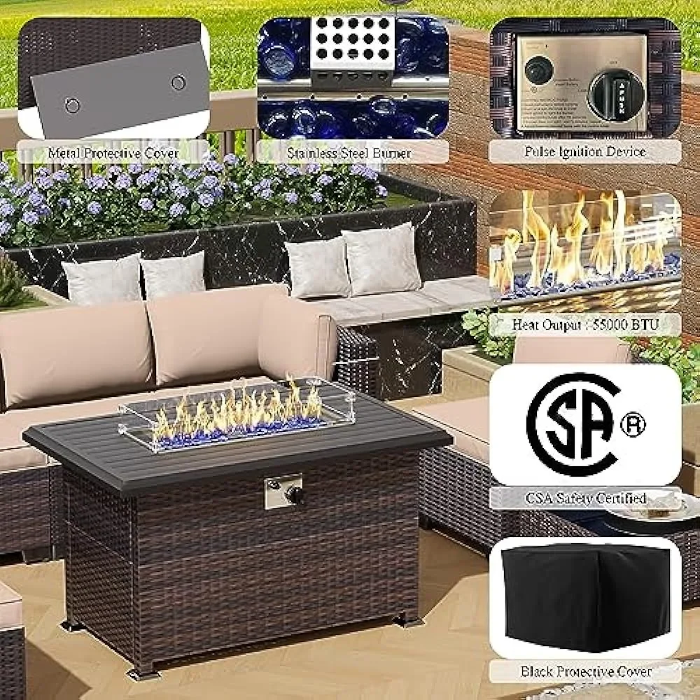 -Patio Furniture Set With Prop - đánh giá và giá Outdoor Furniture Fire Table