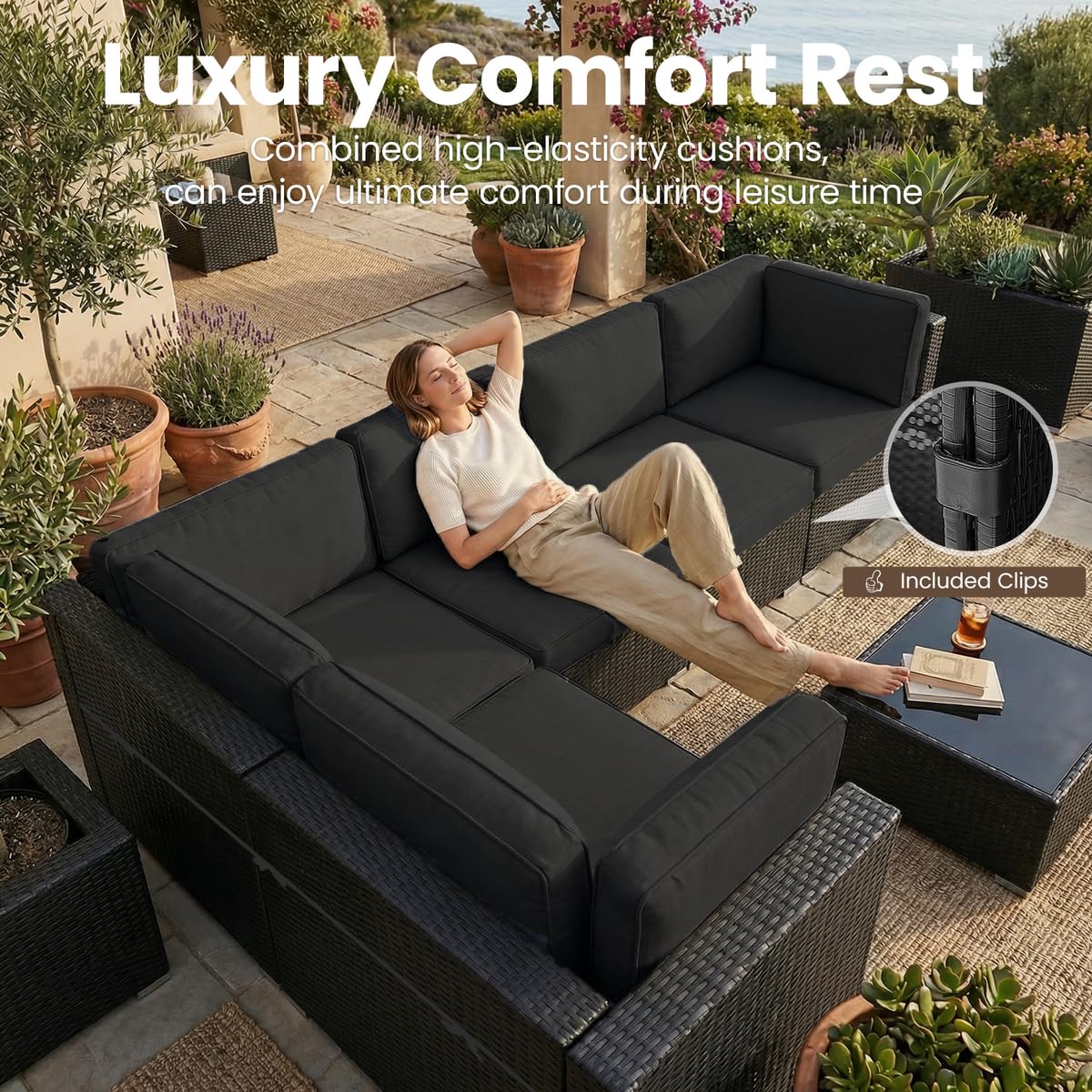 8 Pieces Patio Furniture Set w - đánh giá và giá Outdoor Furniture Fire Table