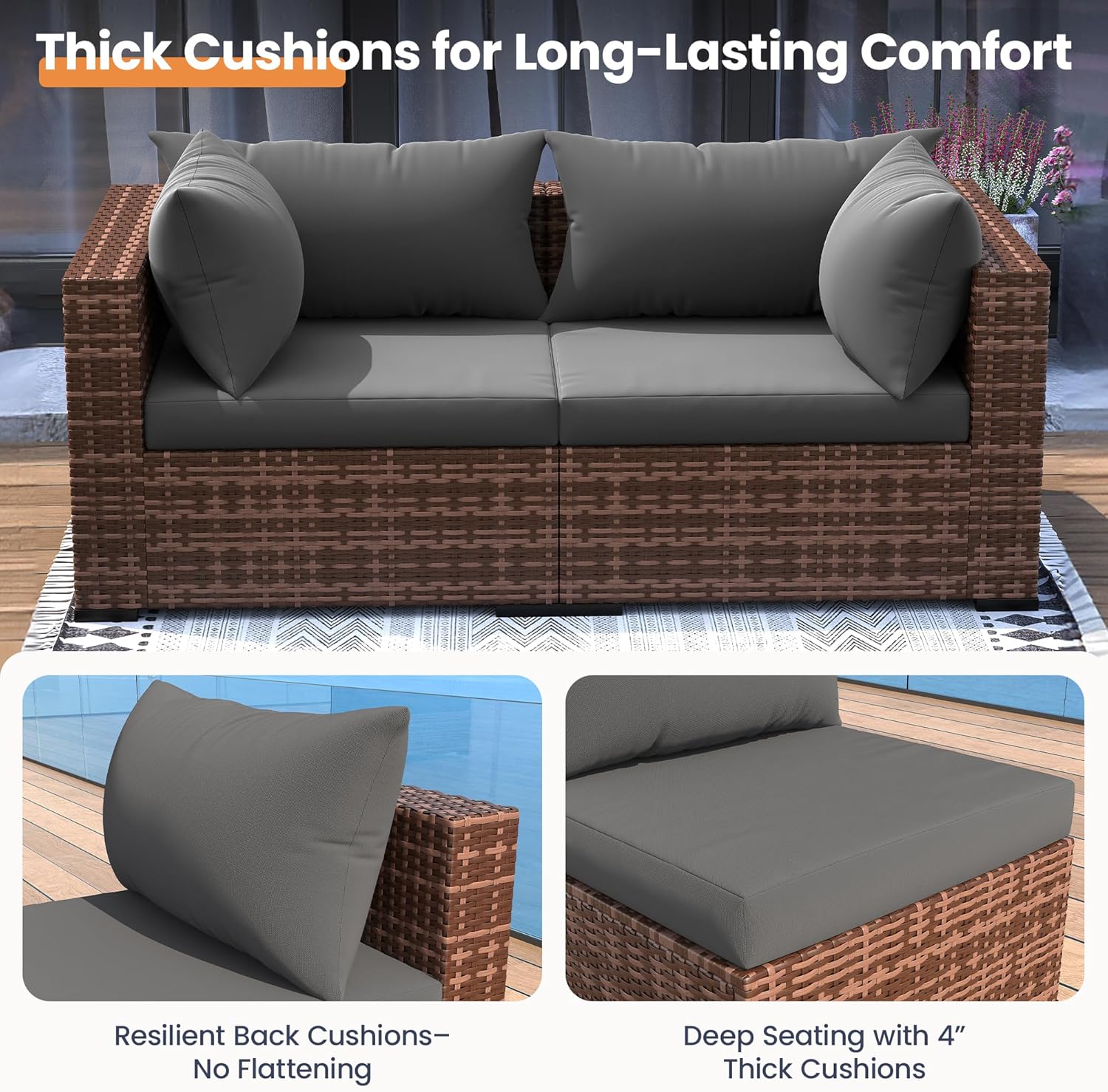 5-Piece Outdoor Sectional Sofa - đánh giá và giá Outdoor Furniture Fire Table
