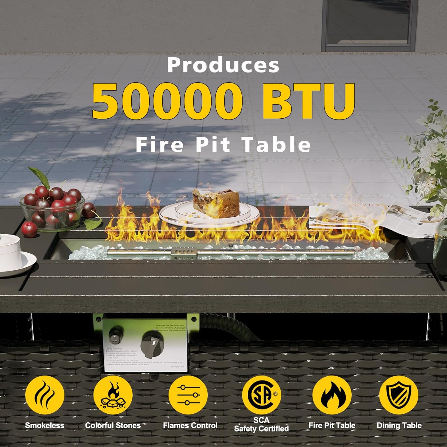 Patio Furniture Set with Fire  - đánh giá và giá Outdoor Furniture Fire Table