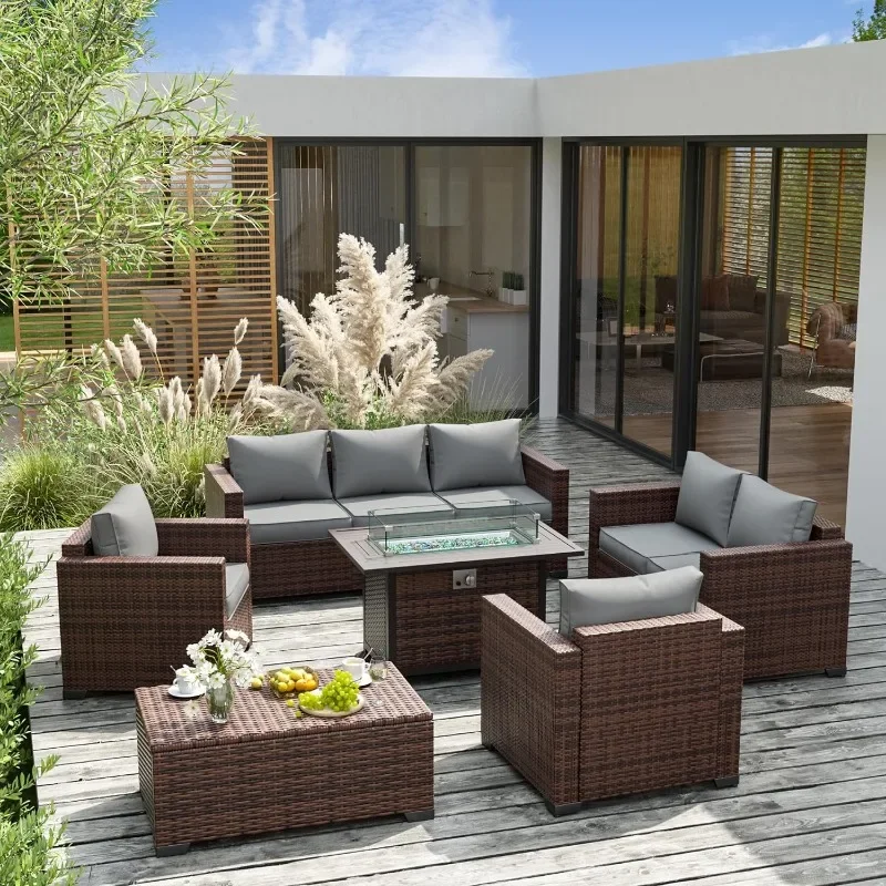 A Furniture Set with Fire Pit  - đánh giá và giá Outdoor Furniture Fire Table