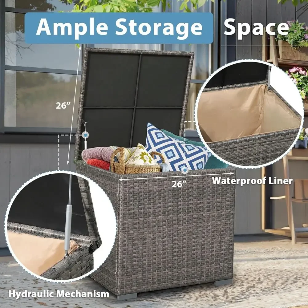 8-Piece Patio Furniture Set wi - đánh giá và giá Outdoor Furniture Fire Table