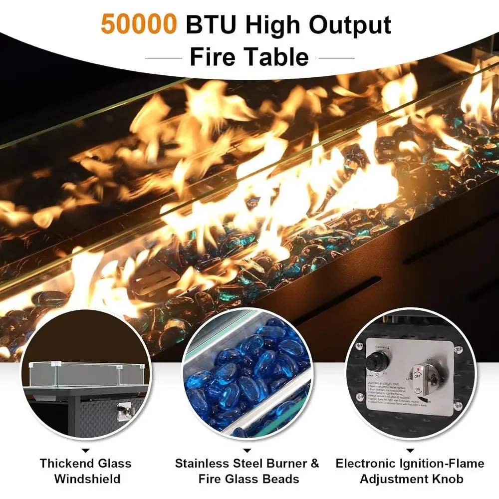 8-Piece Patio Furniture Set wi - đánh giá và giá Outdoor Furniture Fire Table