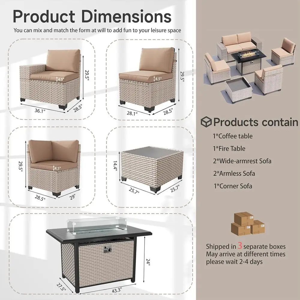 7-Piece Outdoor Patio Furnitur - đánh giá và giá Outdoor Furniture Fire Table