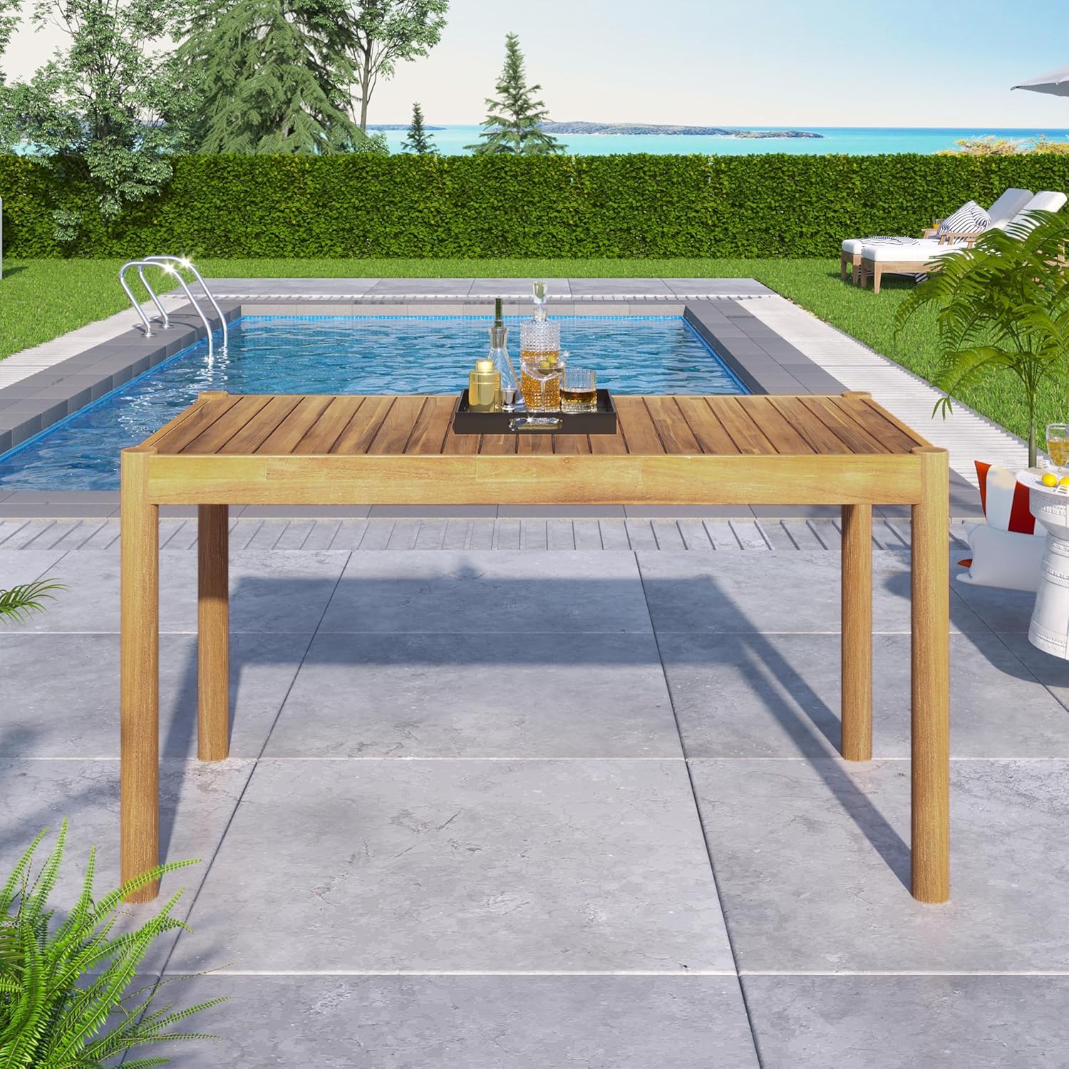 Solid Acacia Wood Outdoor Dini - đánh giá và giá Outdoor Furniture Easy To Clean