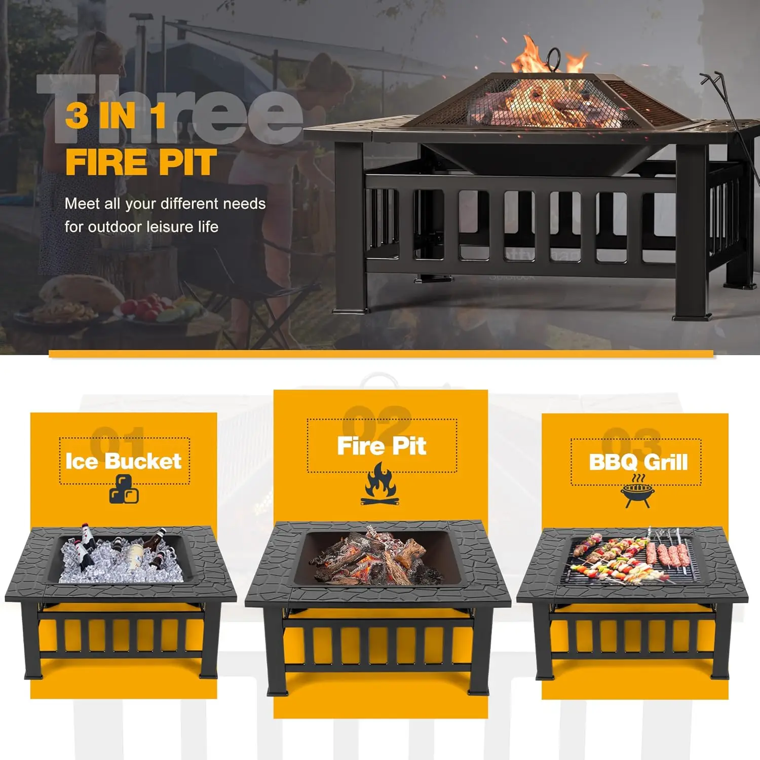 Outdoor Fire Pit, 32 Inch Fire - đánh giá và giá Outdoor Furniture Fire Table