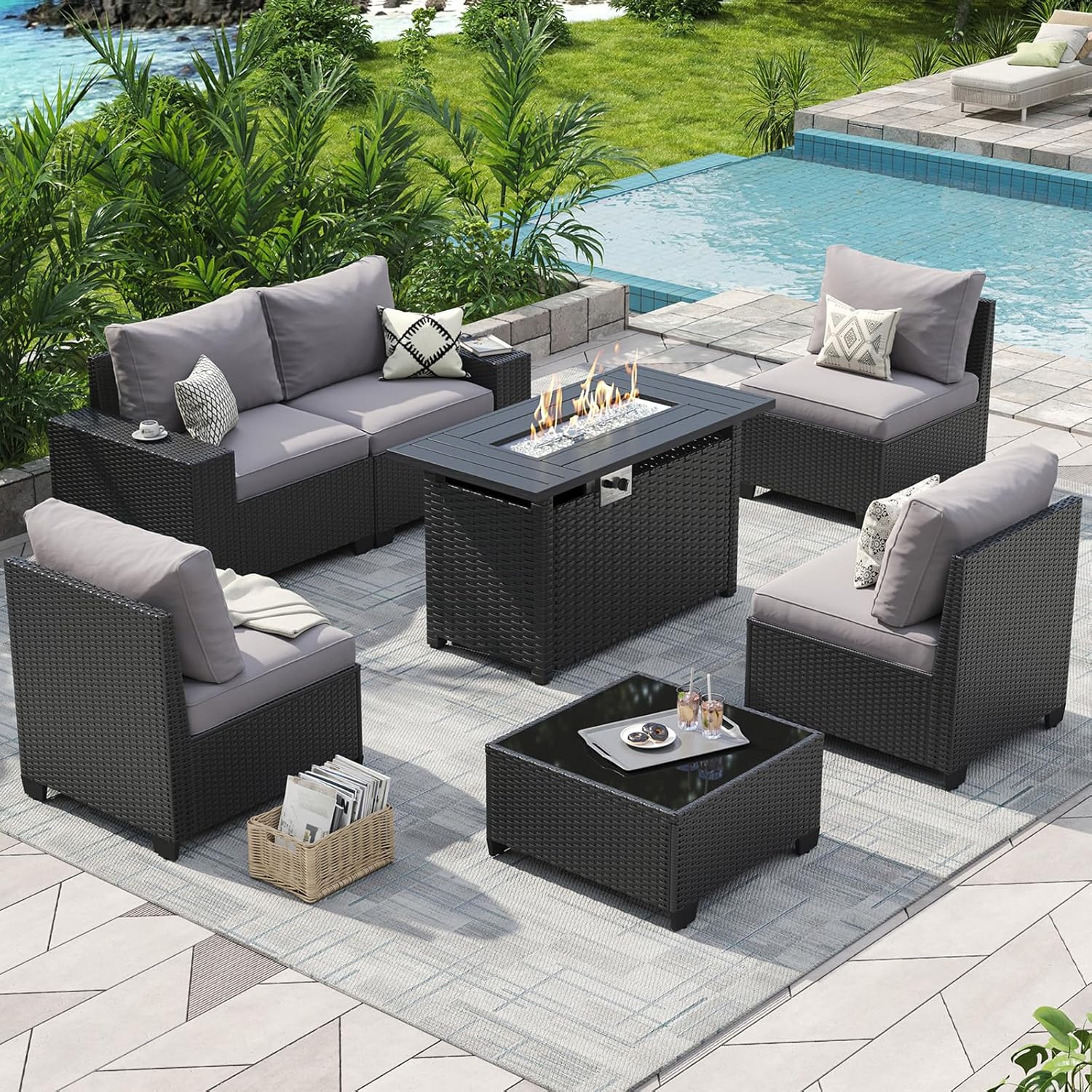 Outdoor Patio Furniture Set wi - đánh giá và giá Outdoor Furniture Fire Table