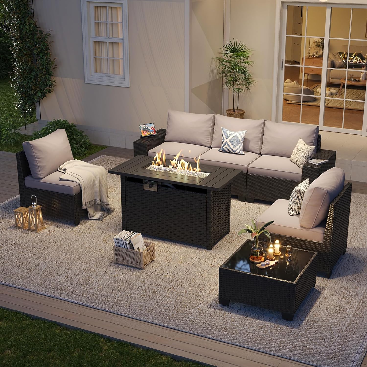 Outdoor Patio Furniture Set wi - đánh giá và giá Outdoor Furniture Fire Table