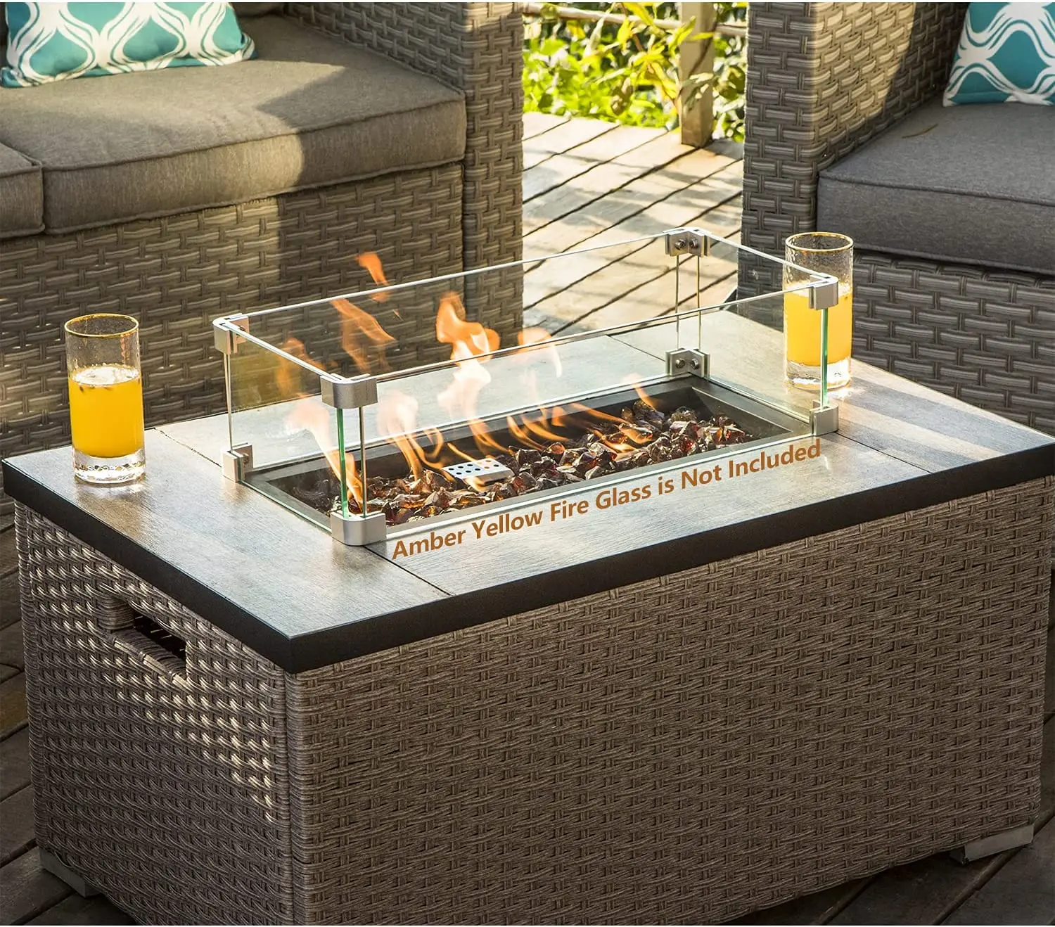 -Outdoor Furniture 5-Piece Wic - đánh giá và giá Outdoor Furniture Fire Table
