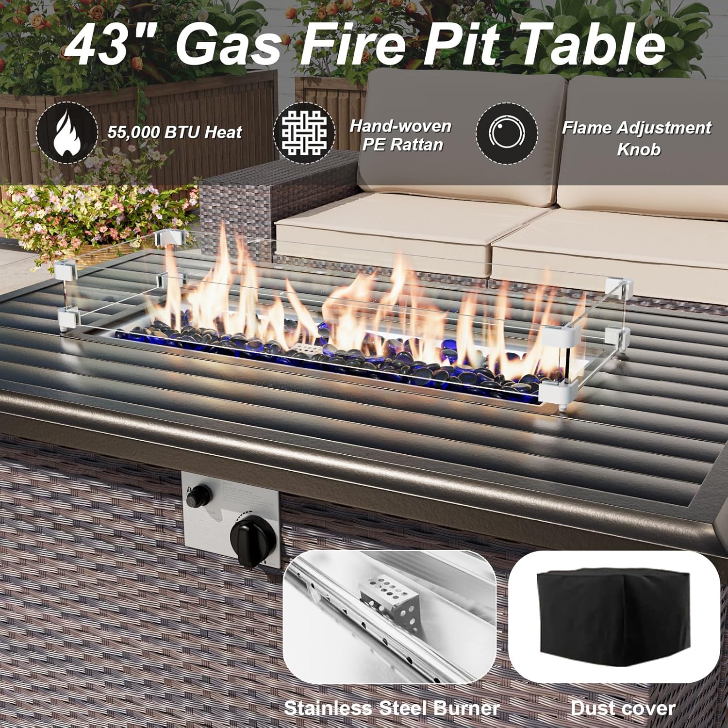 Patio Furniture Set with Fire  - đánh giá và giá Outdoor Furniture Fire Table