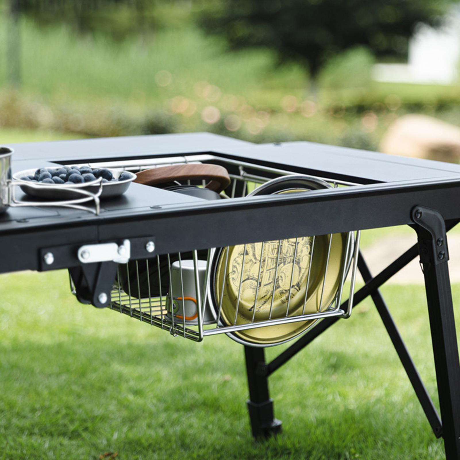 Camping Table Basket Metal Fol - đánh giá và giá Folding Picnic Table